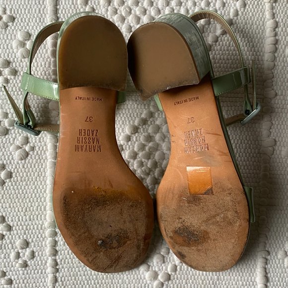 MARYAM NASSIR ZADEH Sophie Sandal, blue/green patent leather, Size 37, like New! - Picture 6 of 6